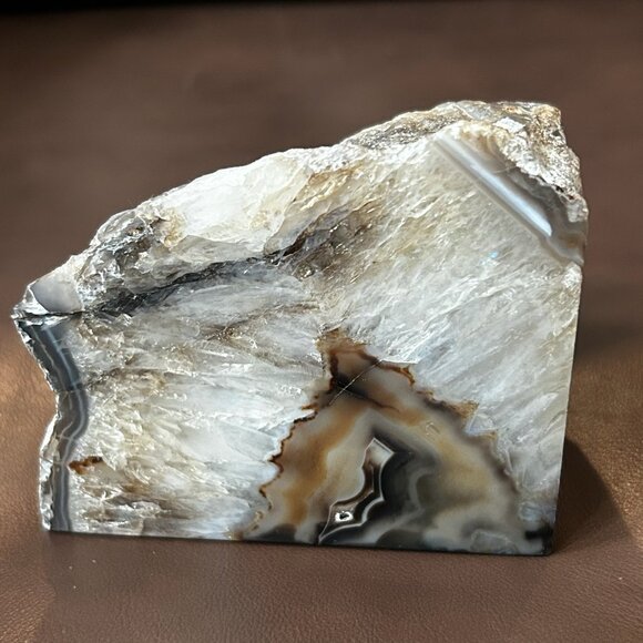 NWT Genuine Brazilian Agate Natural Crystal Gemstone Bookends Paperweight - Picture 4 of 9